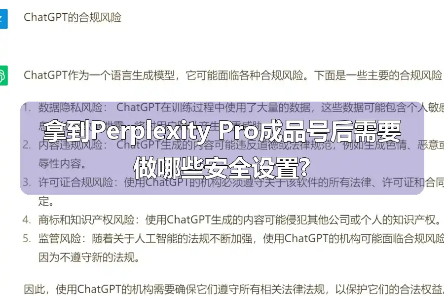 拿到Perplexity Pro成品号后需要做哪些安全设置?